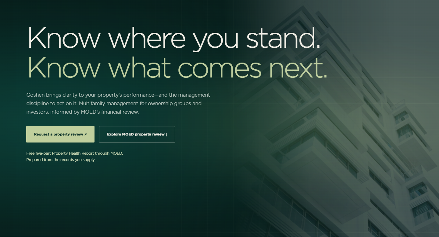 Clarity-led homepage mockup